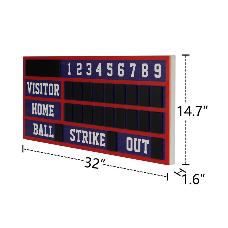 Trinx Baseball Scoreboard Sign Wood Wall Decor | Wayfair